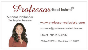 A business card for a real estate agent